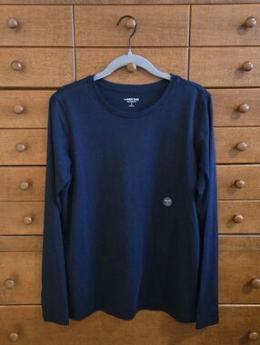 Lands' End Navy Long Sleeve Crew Neck Shirt Sz Small